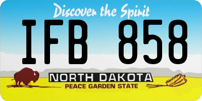 ND license plate IFB858