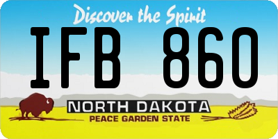 ND license plate IFB860