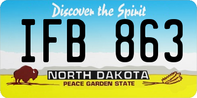 ND license plate IFB863