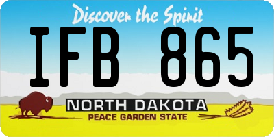 ND license plate IFB865