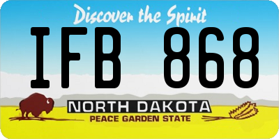 ND license plate IFB868