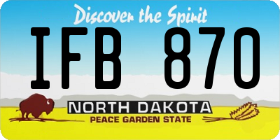ND license plate IFB870