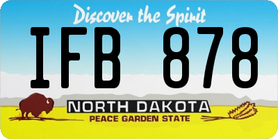 ND license plate IFB878