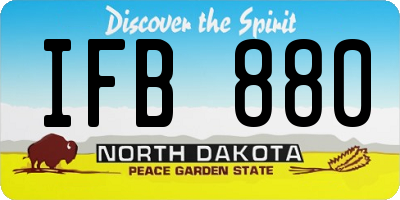 ND license plate IFB880