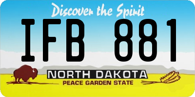ND license plate IFB881