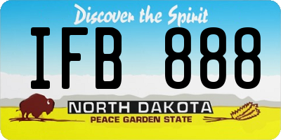 ND license plate IFB888