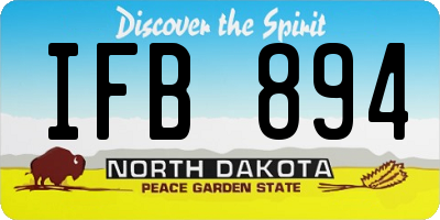 ND license plate IFB894