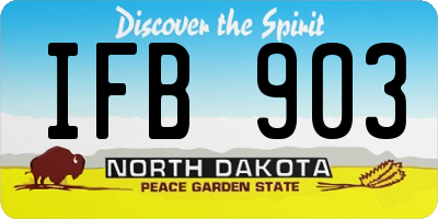ND license plate IFB903