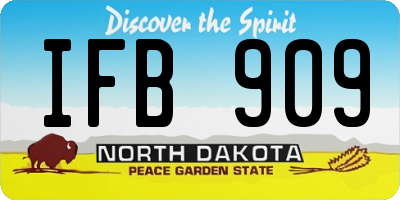 ND license plate IFB909
