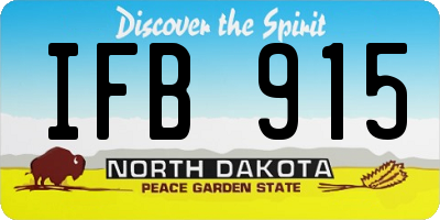 ND license plate IFB915
