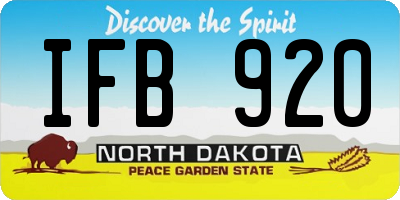 ND license plate IFB920