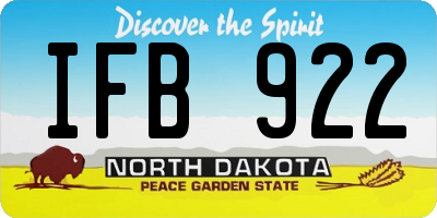 ND license plate IFB922