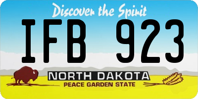 ND license plate IFB923