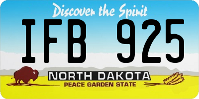 ND license plate IFB925