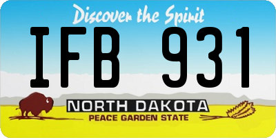 ND license plate IFB931