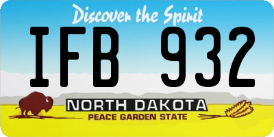 ND license plate IFB932