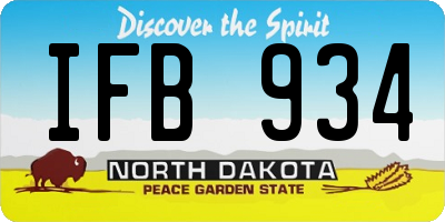 ND license plate IFB934