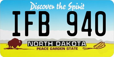 ND license plate IFB940