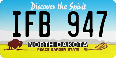 ND license plate IFB947