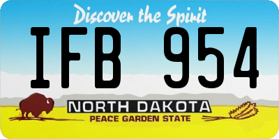 ND license plate IFB954
