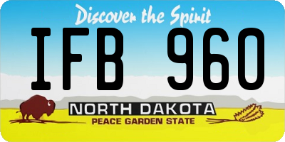 ND license plate IFB960
