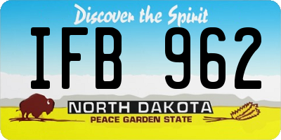 ND license plate IFB962