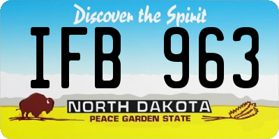 ND license plate IFB963