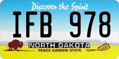 ND license plate IFB978