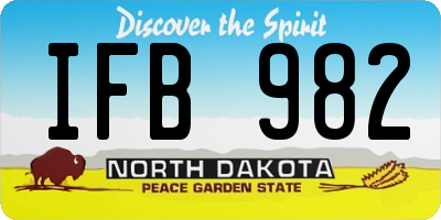 ND license plate IFB982