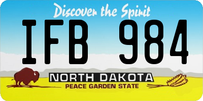 ND license plate IFB984