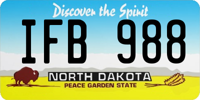 ND license plate IFB988