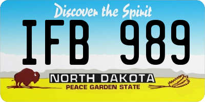 ND license plate IFB989