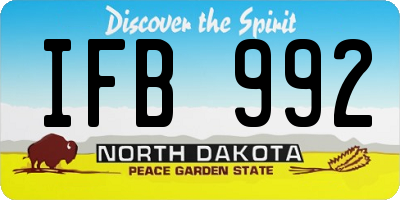 ND license plate IFB992
