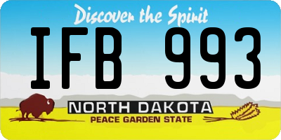 ND license plate IFB993