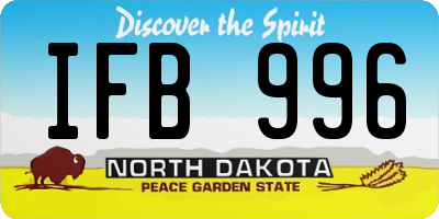 ND license plate IFB996