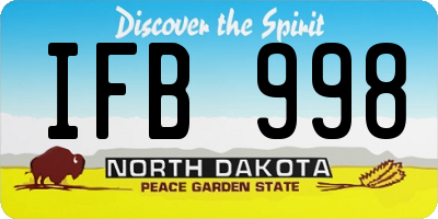 ND license plate IFB998