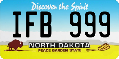 ND license plate IFB999