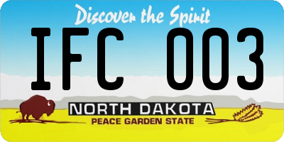 ND license plate IFC003