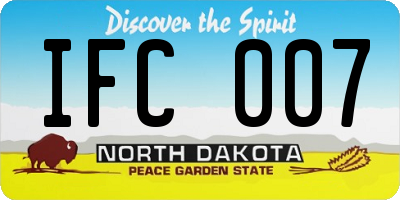 ND license plate IFC007