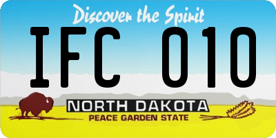 ND license plate IFC010