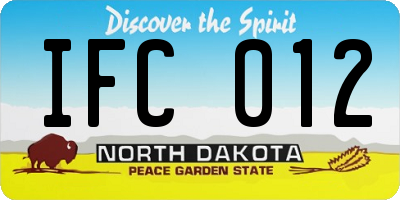 ND license plate IFC012