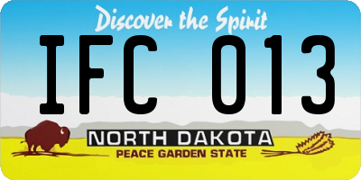 ND license plate IFC013