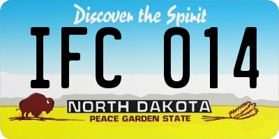 ND license plate IFC014