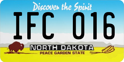 ND license plate IFC016