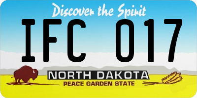ND license plate IFC017