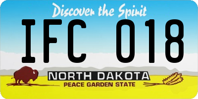 ND license plate IFC018