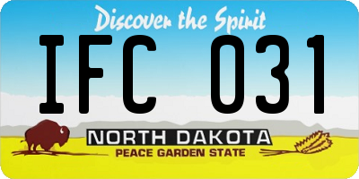 ND license plate IFC031
