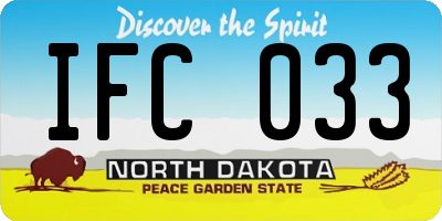 ND license plate IFC033