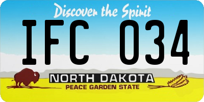 ND license plate IFC034