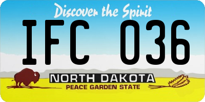 ND license plate IFC036
